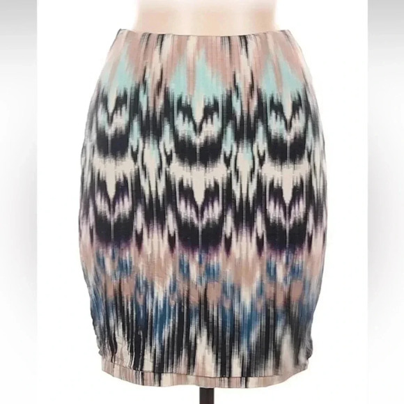 Tart | Watercolor Abstract Bohemian Southwestern Print Pencil Skirt Size Large L - Picture 1 of 2